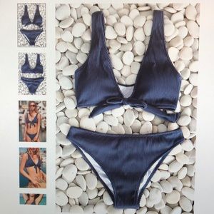 Cupshe “Deep Love” Solid Bikini Set- size L
